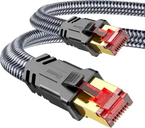 SNOWKIDS Cat 8 LAN Kabel 5meter - Netzwerkkabel 5m 40Gbps Hohe Geschwindigkeit, 