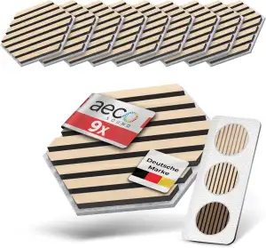 Akustikpaneele Holz selbstklebend – 9er-Set | Echtholz Eiche & Akustikfilz Grau 