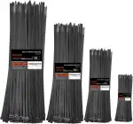 kabelbinder set in verschiedenen Größen (400 Stück)20+30+35+45cm, beidseitig gezahnt, 45kg Zugfestigkeit stark duty Kabelschnäure aus strapazierfährem Nylon, geeignet für Innen und Außenbereich