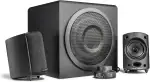 wavemaster Moody BT 2.1. Lautsprecher System - Bluetooth – 65W – 16,5cm Subwoofer mit Bassreflex – 30-20.000 Hz Frequenzbereich – Line-In Anschlüsse – PC Lautsprecher – Aktiv Boxen – Schwarz