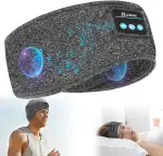 flintronic Schlafkopfhörer Bluetooth, Kabellose Schlaf Kopfhörer mit HD Stereo Lautsprecher für Männer/Frauen, Stirnband Bluetooth Kopfhörer zum Schlafen, Schlaflosigkeit, Sport (Grau)