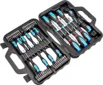 Amazon Basics Schraubendreher-Set, 58 Stück, Präzisions-Schlitze, Kreuzschlitz, Torx, Schwarz