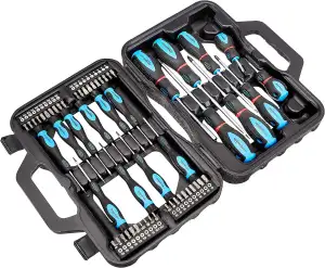 Amazon Basics Schraubendreher-Set, 58 Stück, Präzisions-Schlitze, Kreuzschlitz, 