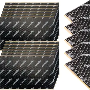 Poppstar 17x Alu-Butyl-Dämmmatte, Schallschutzmatte, 40 x 25 cm, 2mm Stärke, Ant