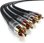 CSL - Stereo Cinch Audio Kabel - 0,5m - 2X Cinch zu 2X Cinch Audiokabel - AUX Eingänge - Metall-S...