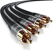 CSL - Stereo Cinch Audio Kabel - 0,5m - 2X Cinch zu 2X Cinch Audiokabel - AUX Ei